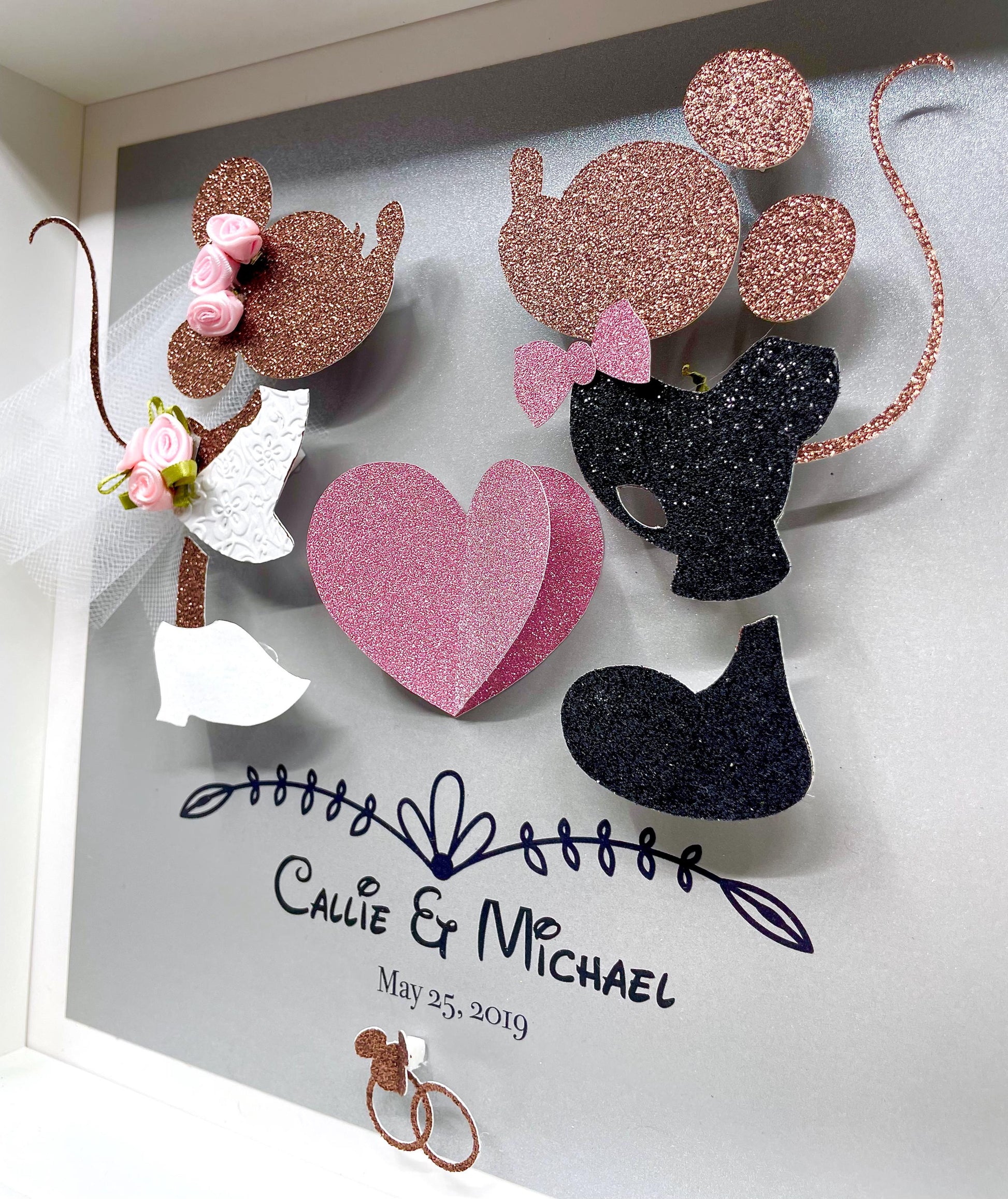 Personalized Mickey and Minnie Mouse Wedding/ Anniversary Frame, Mickey and Minnie Valentine's Day Gift