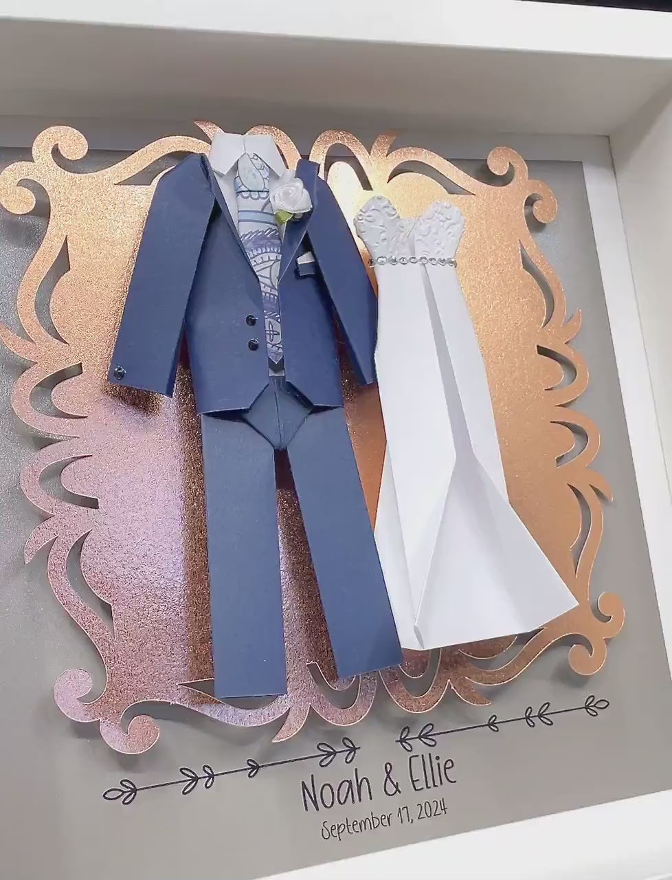 Personalized Bride and Groom Frame, Paper Anniversary Gift, First Anniversary, Wedding Gift, Giftfor Her ForHer, Two Brides or Two Grooms