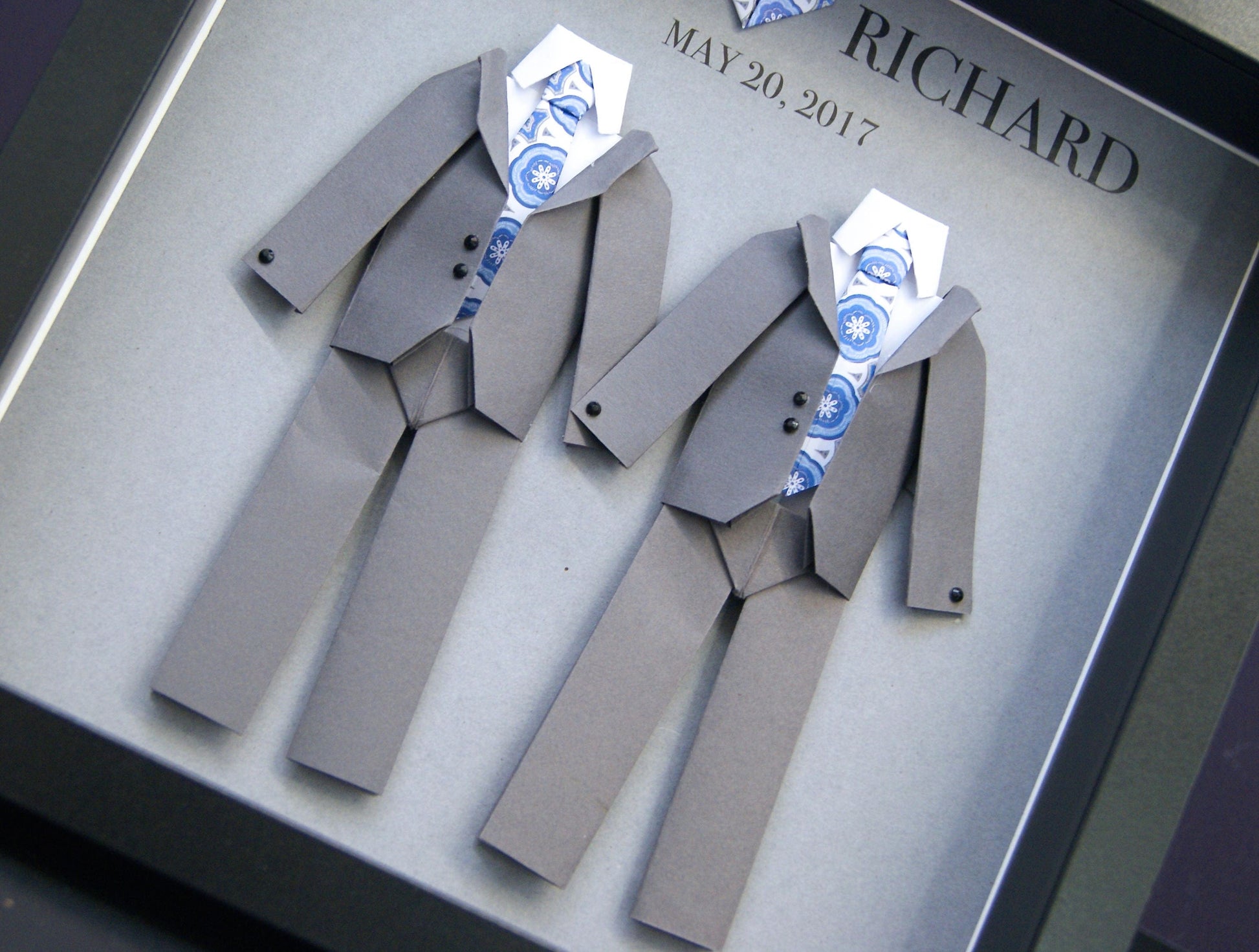 Personalized Gay Same Sex LGBT Wedding Gift, Engagement, First Anniversary Gift, Paper Anniversary Gift Groom & Groom Frame Custom Wall Art