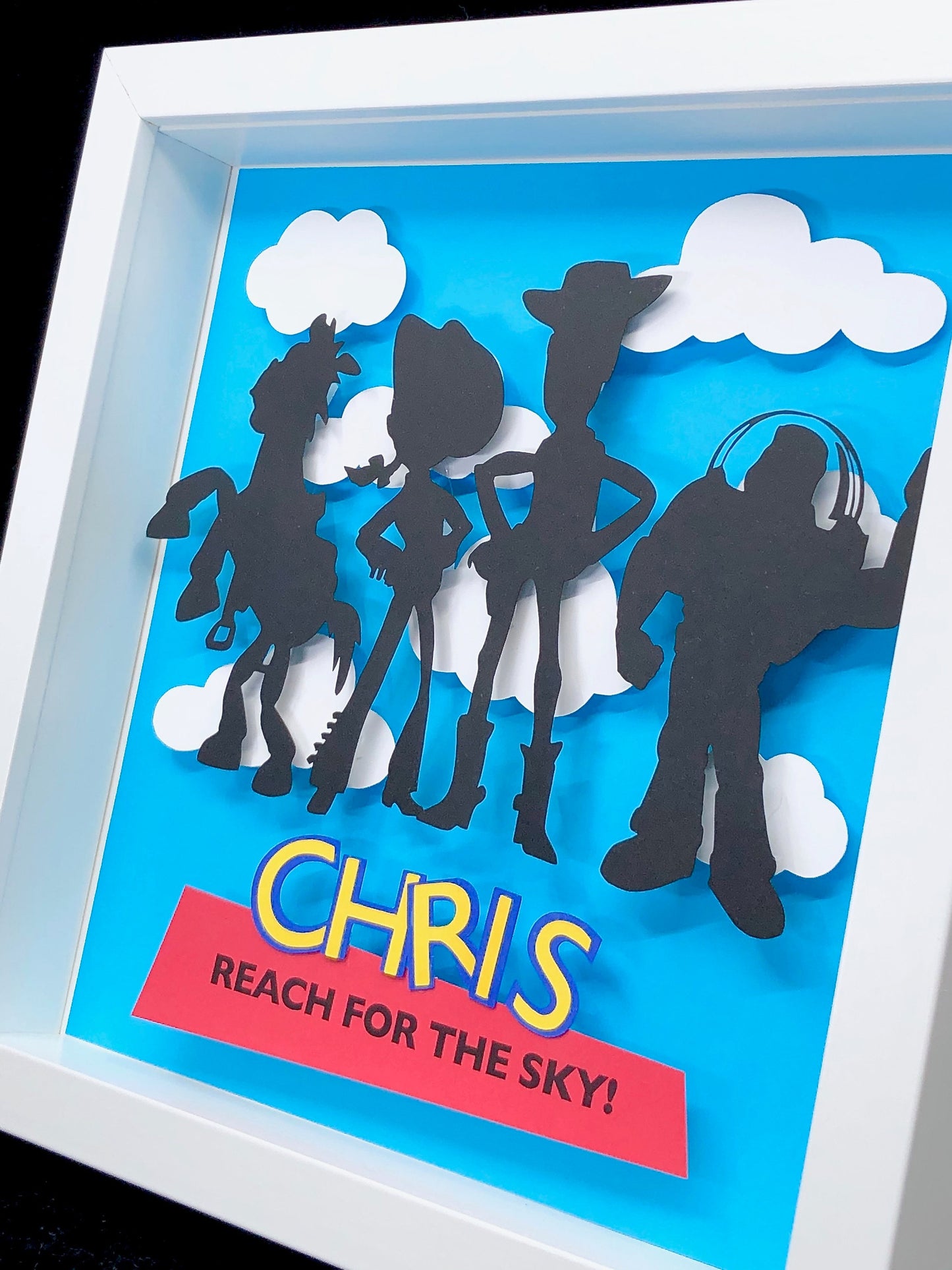 Personalized Toy Story Nursery Art, Woody, Buzz Lightyear, Jessie, Bullseye Framed Print, Toy Story Nursery Decor, Toy Story Baby Shower