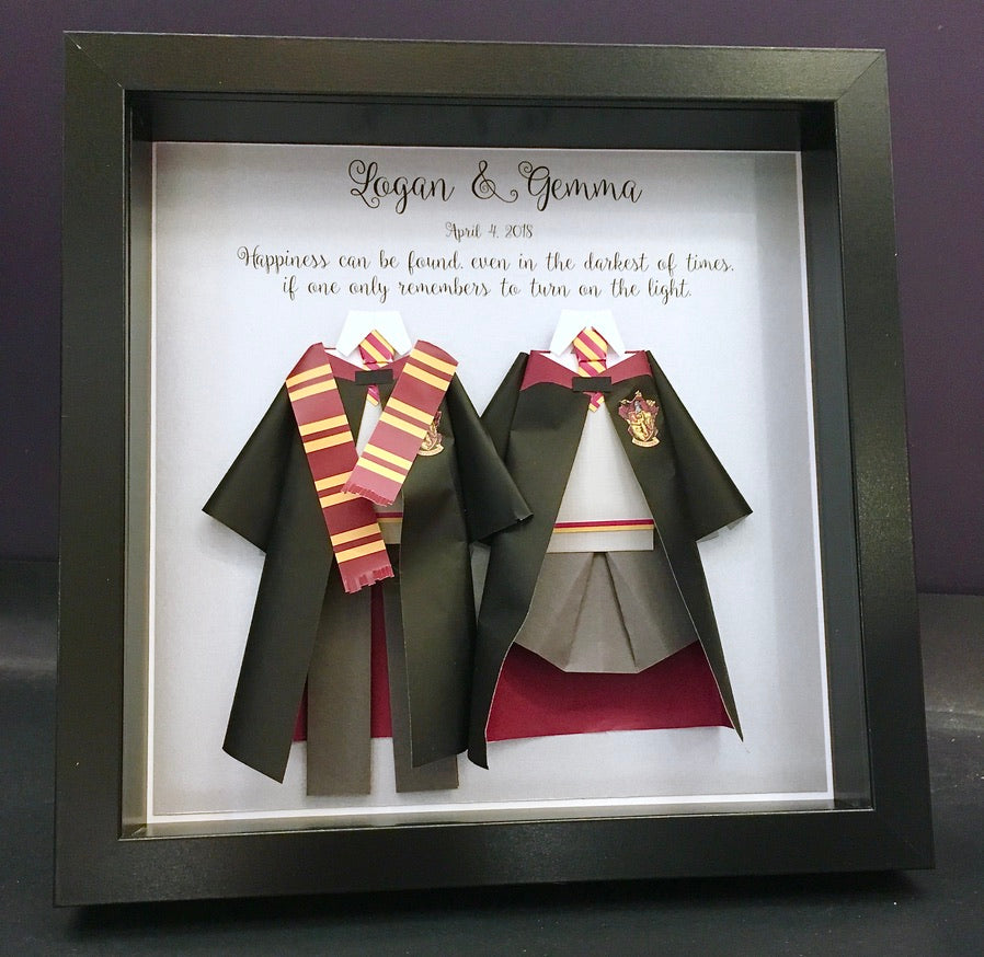 Personalized Harry Potter Wedding/ Anniversary Frame, Harry Potter Valentine's Day Gift, Gryffindor, Slytherin, Ravenclaw, Hufflepuff House