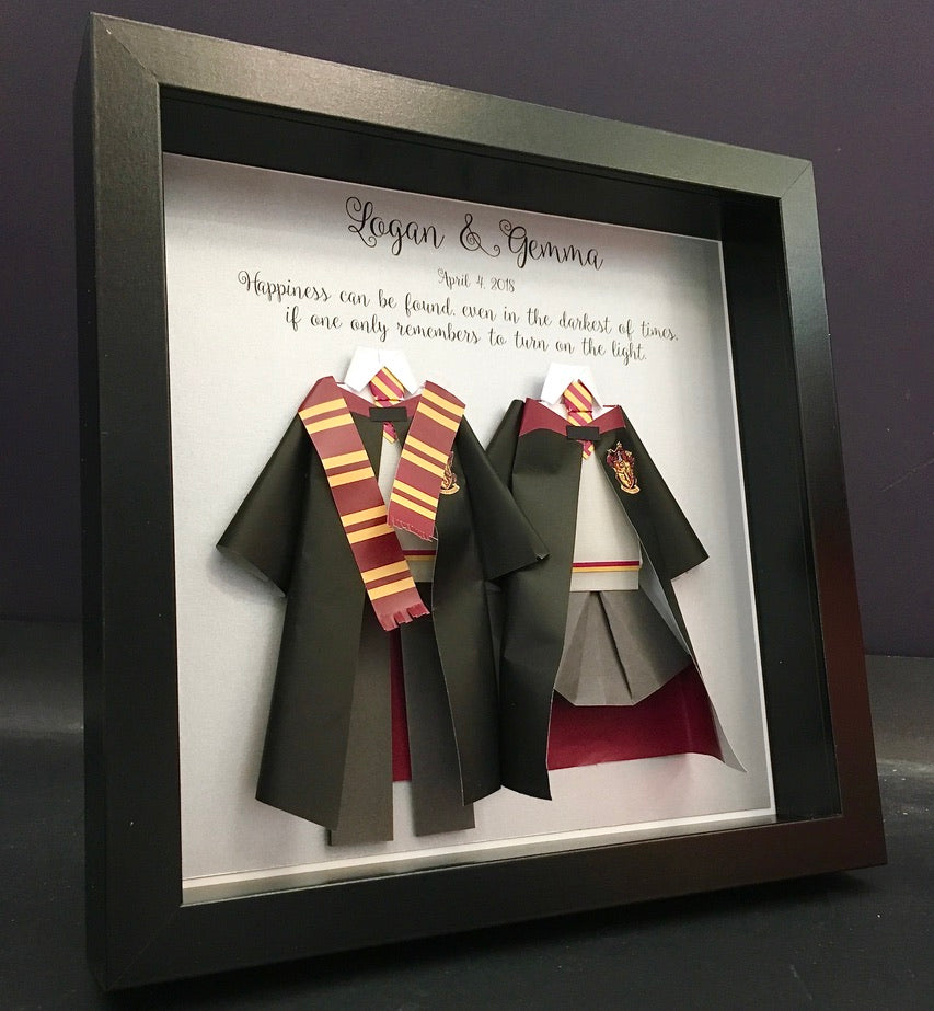 Personalized Harry Potter Wedding/ Anniversary Frame, Harry Potter Valentine's Day Gift, Gryffindor, Slytherin, Ravenclaw, Hufflepuff House