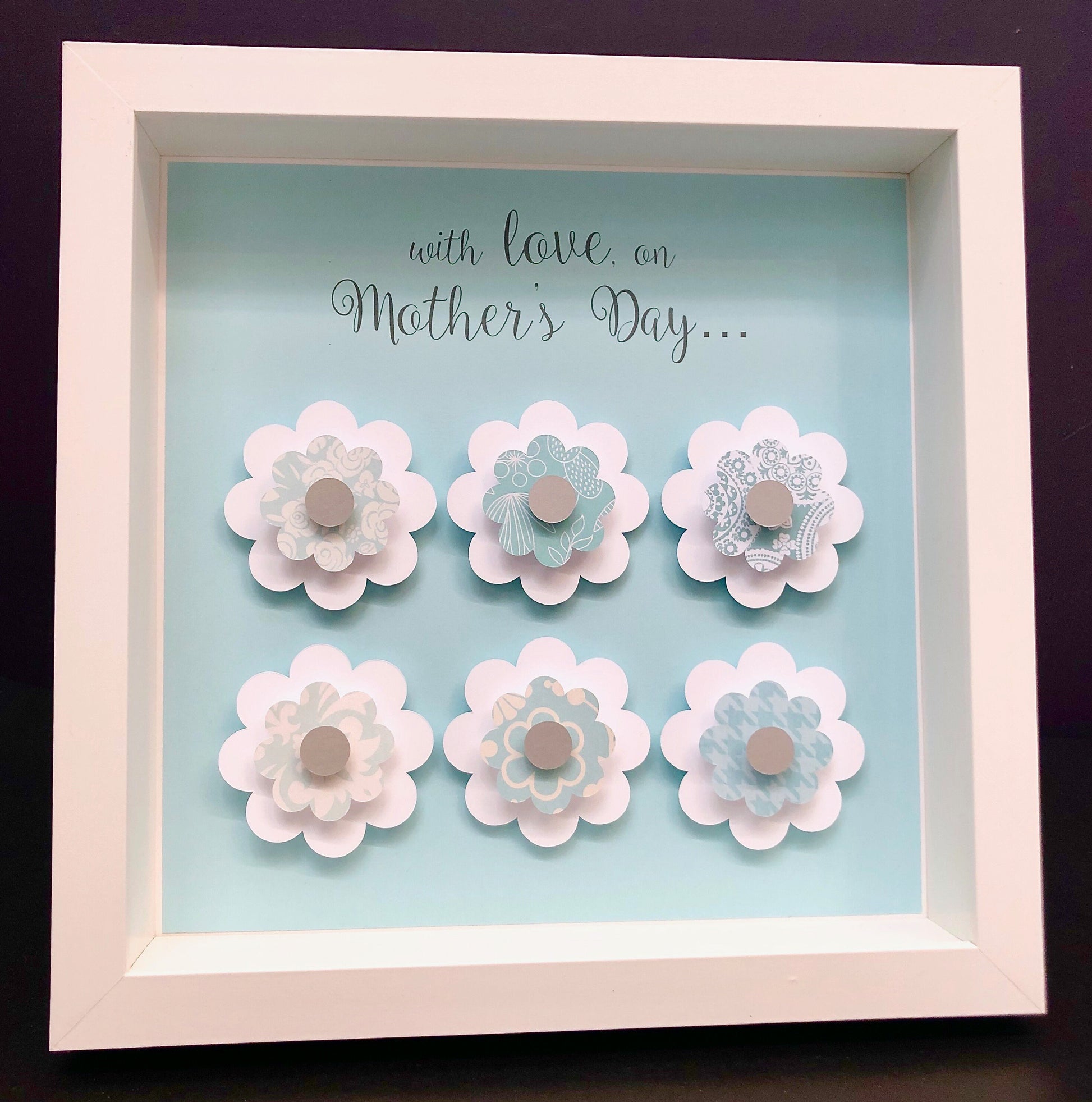 Mother's Day Gift, Mother's Day Frame, Gift for Mom, Paper Flowers Shadowbox Frame Custom Art for Mom