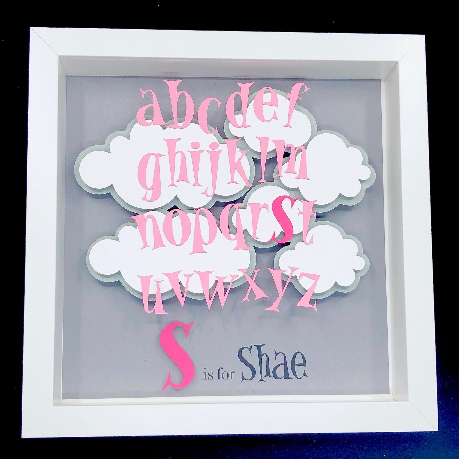 Personalized Alphabet Nursery Frame, Baby Name Wall Art, ABC Nursery Decor, Personalized Baby Girl Gift, Alphabet Letters Nursery Wall Art