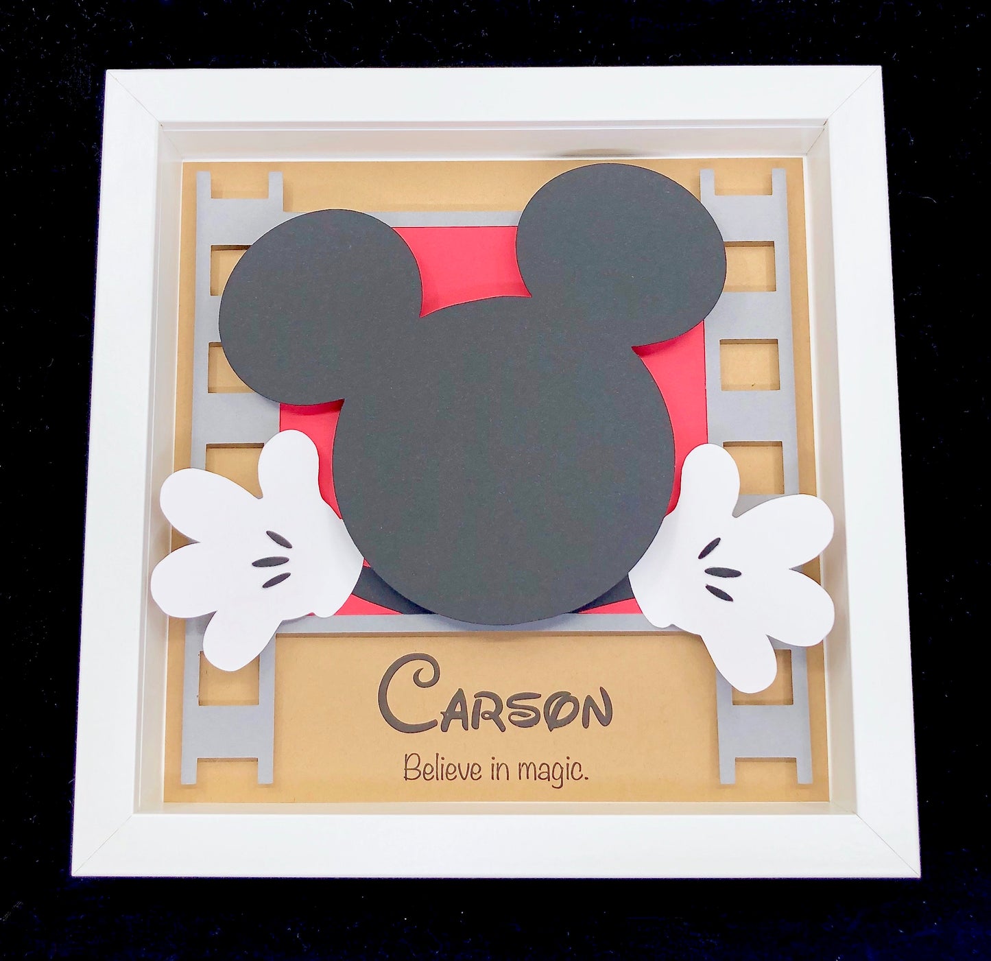 Personalized Mickey Mouse Name Frame, Mickey Mouse Nursery Decor, Mickey Mouse Nursery Framed Art, New Baby Shower Gift, New Baby Gift