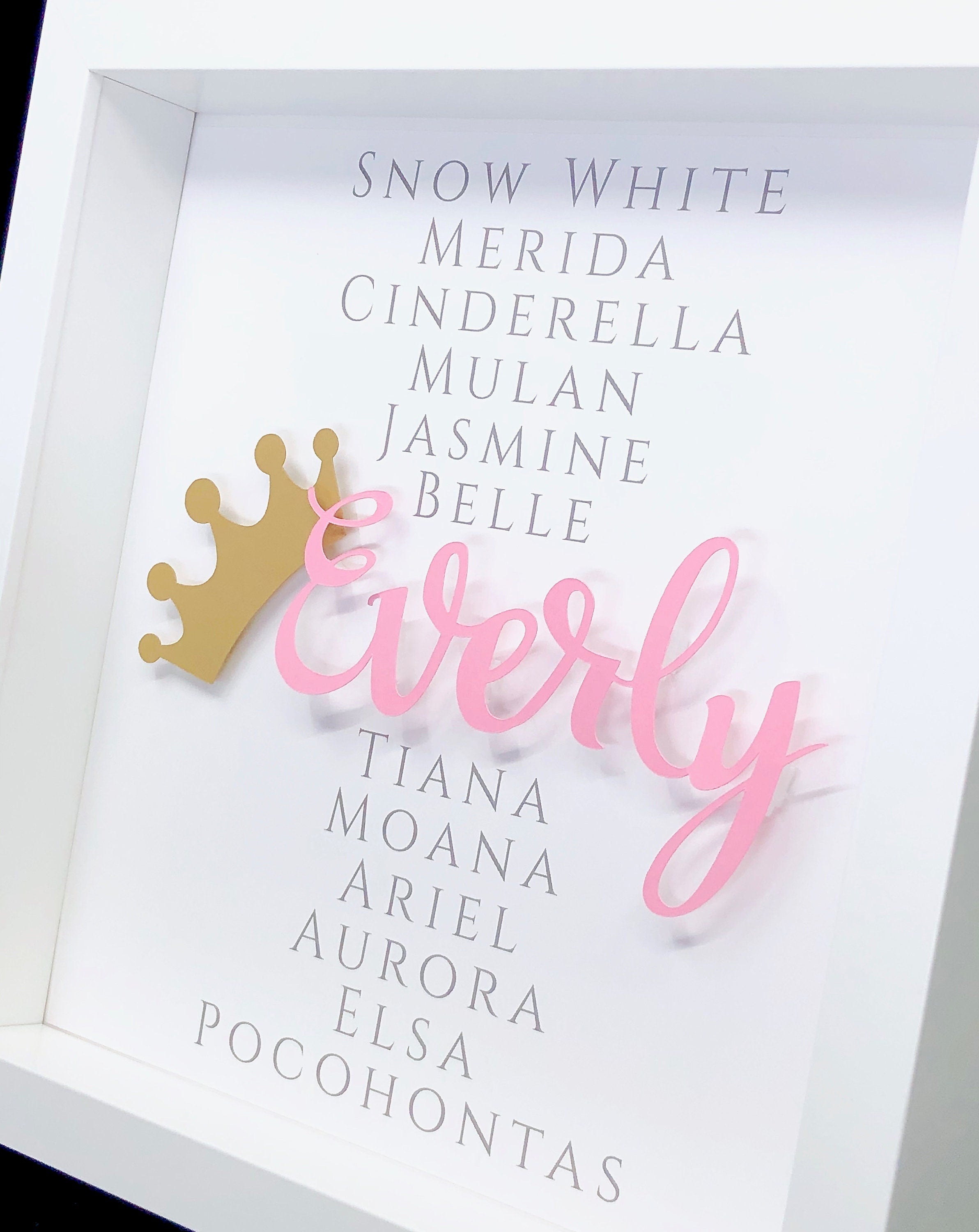 Adorable Baby Girl Princess Name Sign - Modern Boho Pink Princess Nurs ...