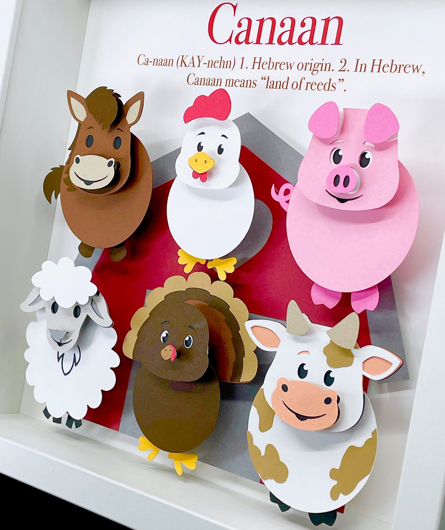 Adorable Barnyard Animals Baby Name Sign with Horse, Cow, Pig, Rooser, Sheep - Personalized Baby Shower Gift, Modern Animal Nursery Decor