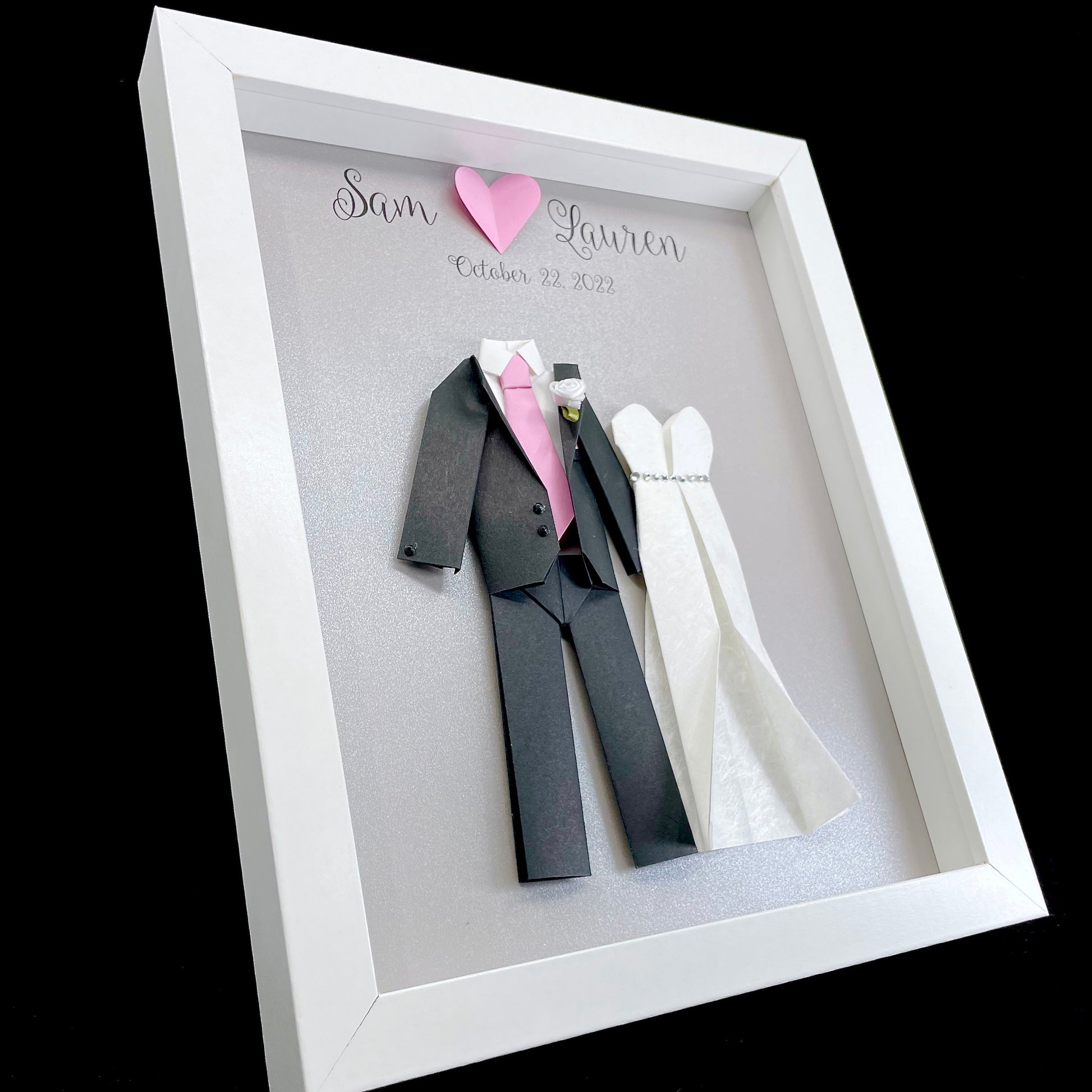 Personalized Gay Same Sex LGBT Wedding Gift, Engagement, First Anniversary Gift, Paper Anniversary Gift Groom & Groom Frame Custom Wall Art