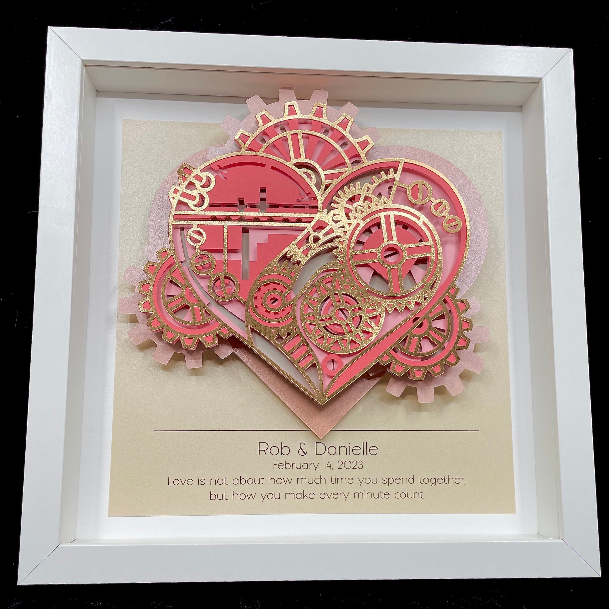 Personalized Valentine's Day Gift, Steampunk Valentine, Valentine Heart, Custom Steampunk Wall Art, Steampunk Wedding, 1st Anniversary Gift