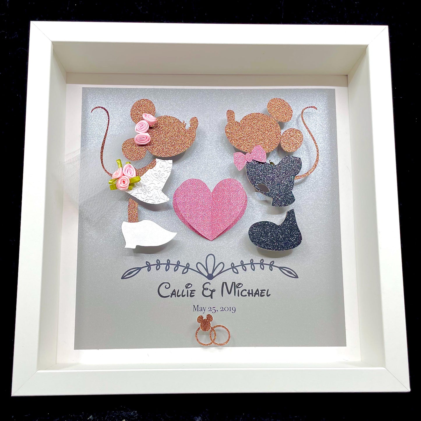 Personalized Mickey and Minnie Mouse Wedding/ Anniversary Frame, Mickey and Minnie Valentine's Day Gift