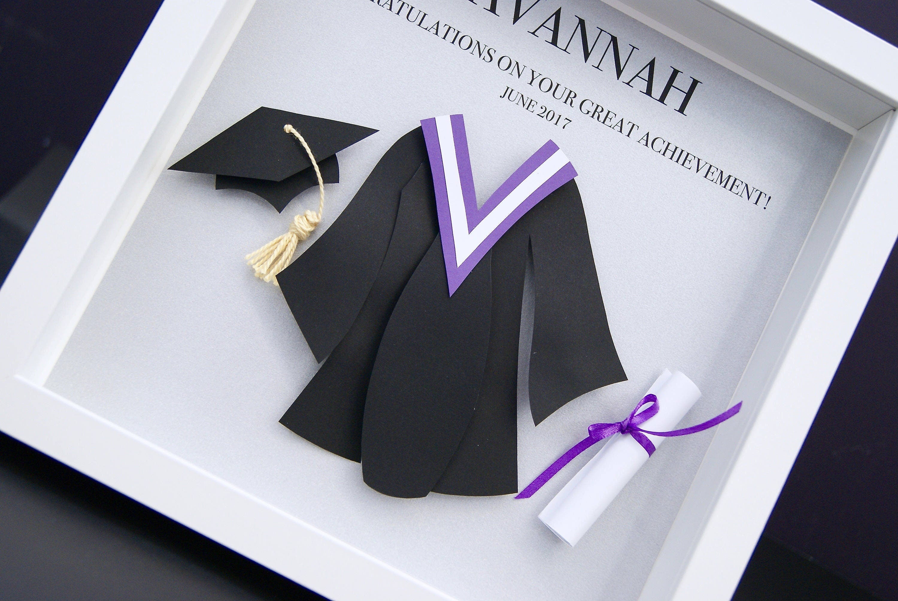 Personalized Graduation Gift, Custom Frame with Paper Convocation Gown ...