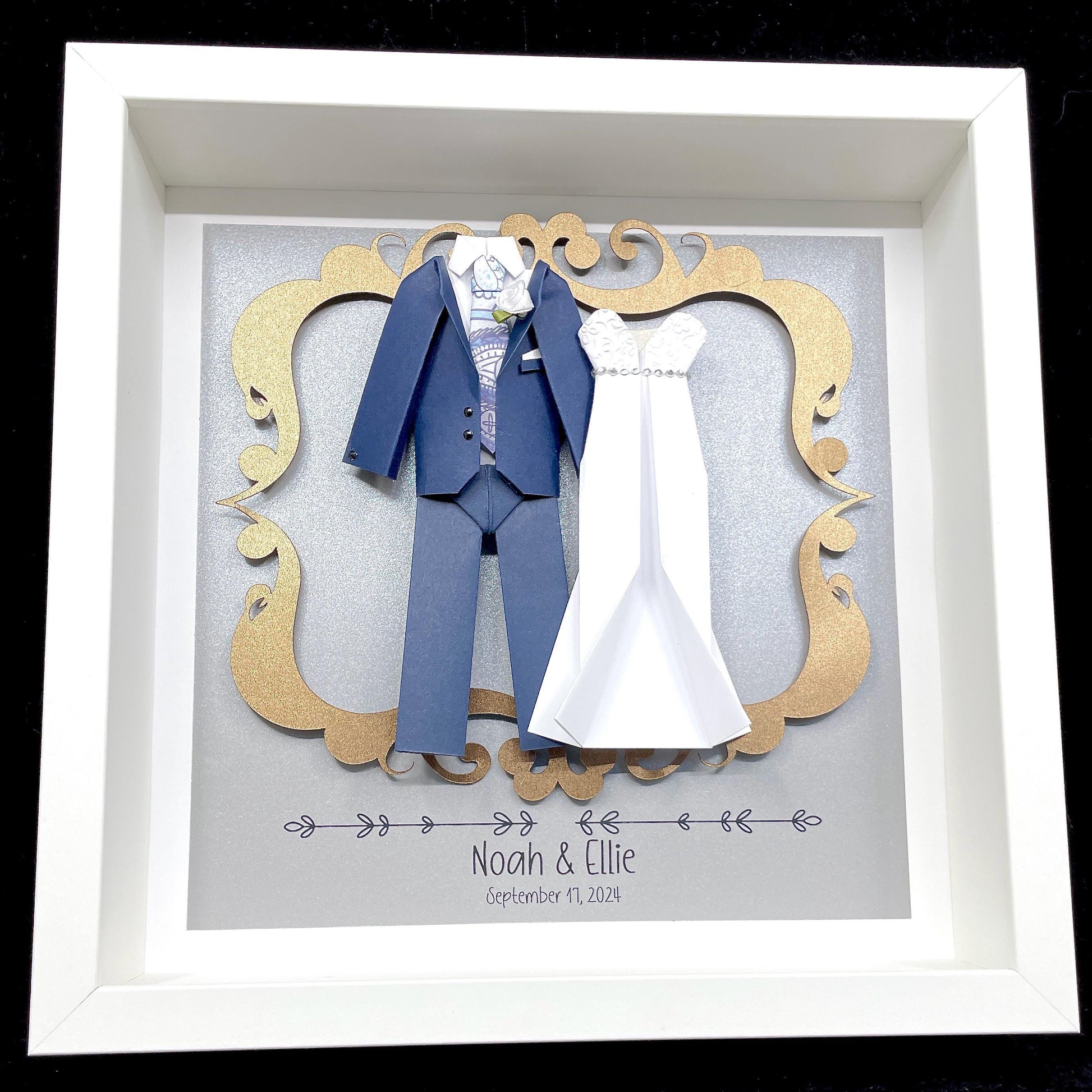 Personalized Bride and Groom Frame, Paper Anniversary Gift, First Anniversary, Wedding Gift, Giftfor her Forher, Two Brides or Two Grooms