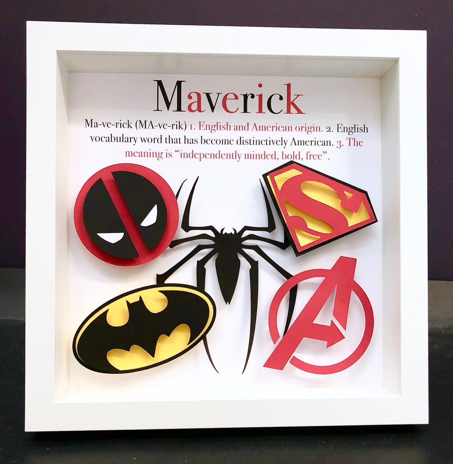 Personalized Marvel Comics Baby Gift, Baby Name Frame with Origin and Meaning Marvel Comics DC Comics Theme Marvel Nursery Decor Wall Art