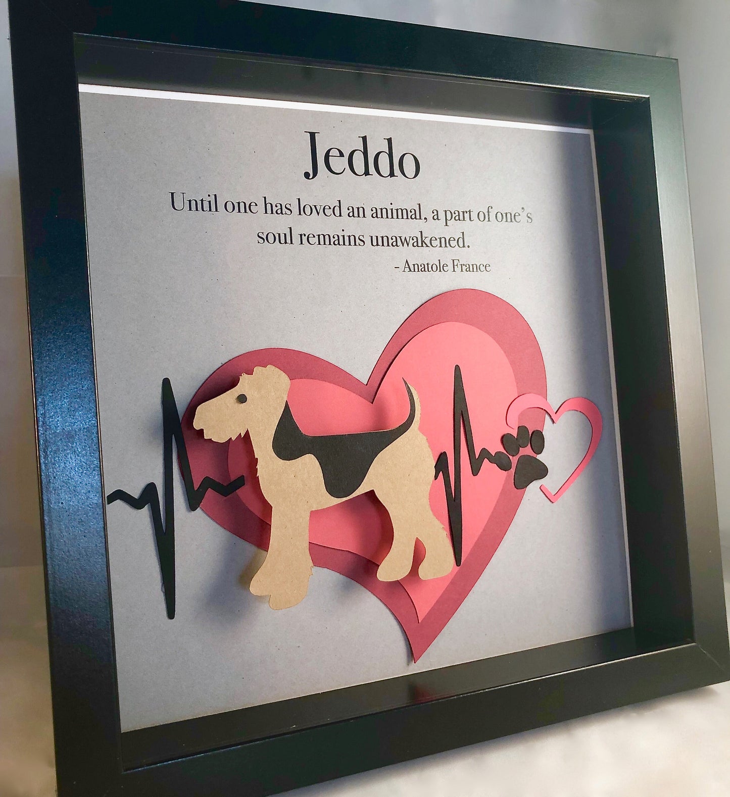 Personalized Pet Wall Art, Custom Pet Frame, Personalized Dog Frame, Personalized Cat Frame, Pet Memorial Gift, Pet Love Frame, Paper Art,