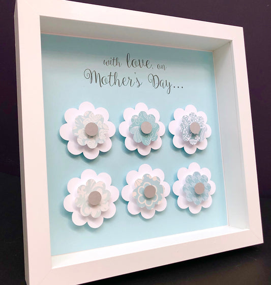 Mother's Day Gift, Mother's Day Frame, Gift for Mom, Paper Flowers Shadowbox Frame Custom Art for Mom