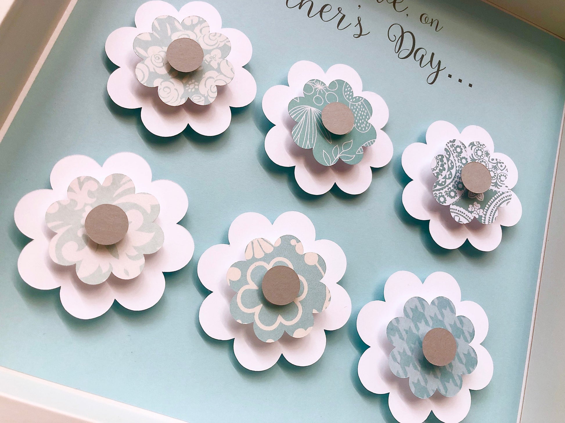 Mother's Day Gift, Mother's Day Frame, Gift for Mom, Paper Flowers Shadowbox Frame Custom Art for Mom