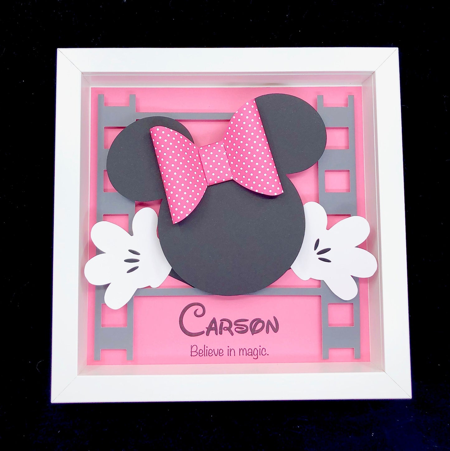 Personalized Minnie Mouse Nursery Name Art, Baby Girl Minnie Art, Minnie Mouse Nursery Decor, Minnie Mouse Framed Art, Baby Girl Shower Gift