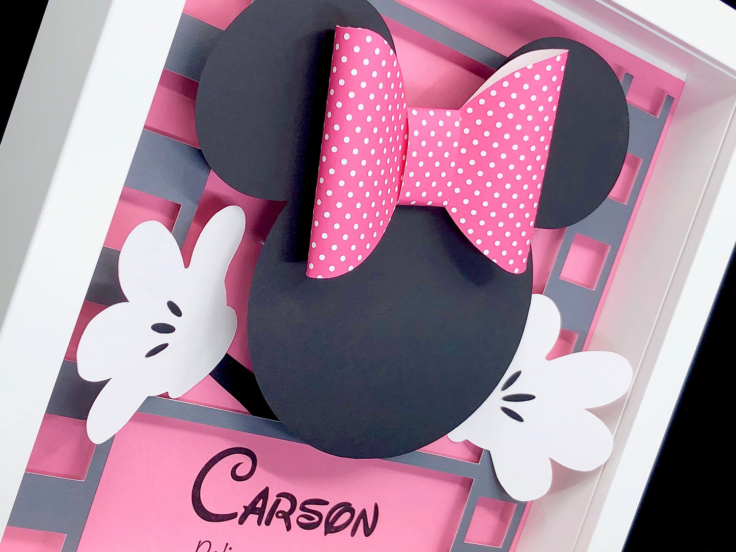 Personalized Minnie Mouse Nursery Name Art, Baby Girl Minnie Art, Minnie Mouse Nursery Decor, Minnie Mouse Framed Art, Baby Girl Shower Gift