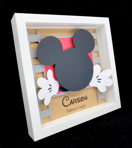 Personalized Mickey Mouse Name Frame, Mickey Mouse Nursery Decor, Mickey Mouse Nursery Framed Art, New Baby Shower Gift, New Baby Gift