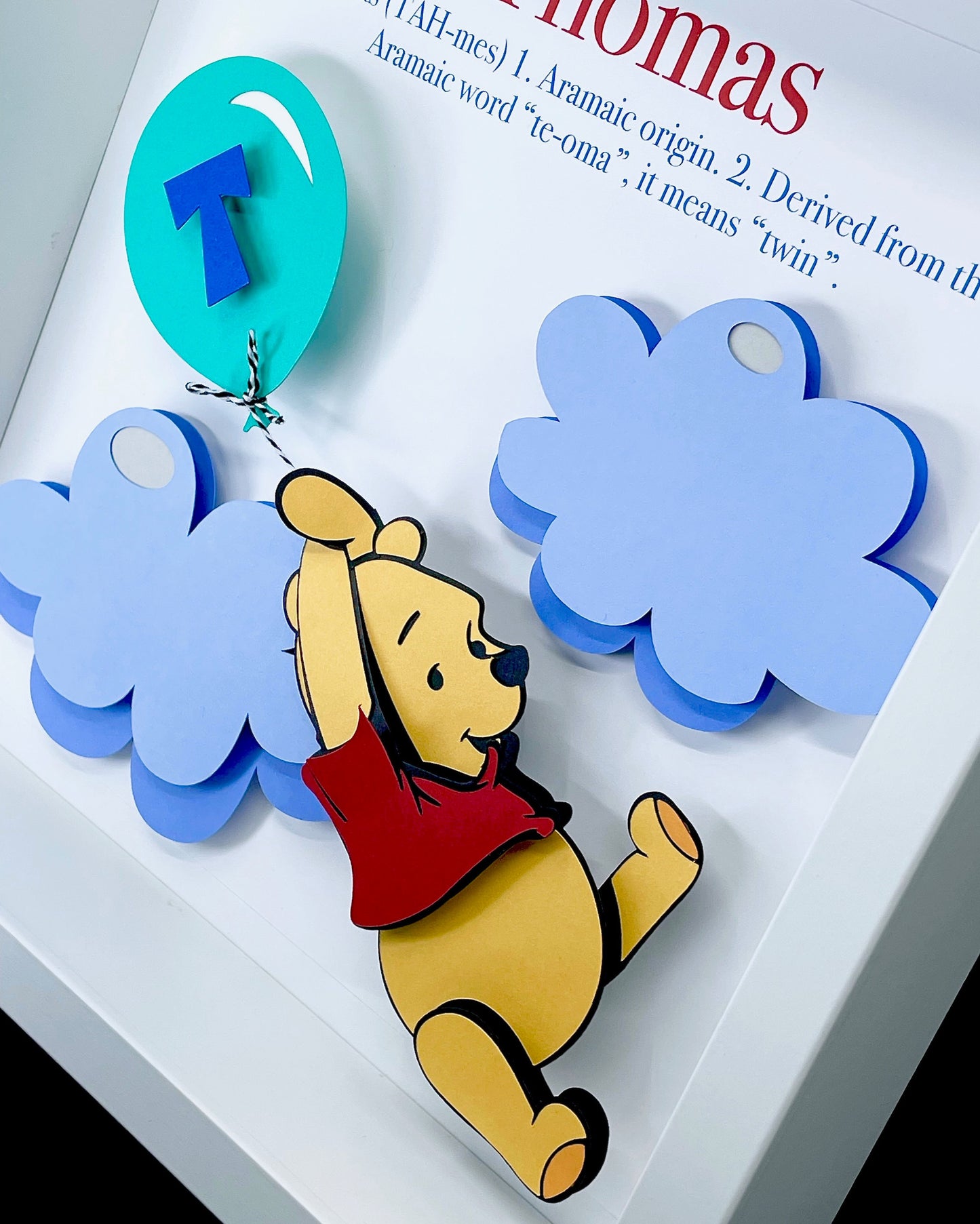 Personalized Winnie the Pooh Name Frame, Name Origin and Meaning, Winnie the Pooh Nursery Decor Wall Art, New Baby Boy Baby Girl Shower Gift