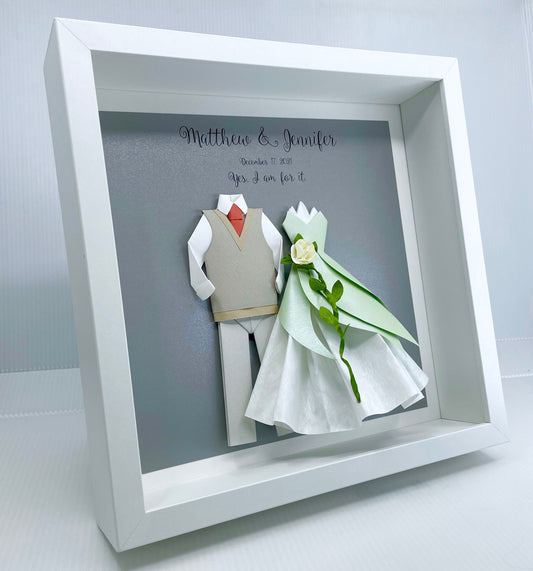 Personalized The Princess and the Frog, Tiana and Naveen Wedding Gift, Paper First Anniversary Gift, Couple's Gift, Bride & Groom Custom Art