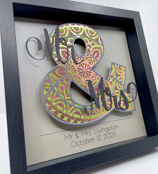 Personalized Mandela Ampersand Sign, Wedding Gift, First Anniversary, Paper Anniversary Gift, Custom Wedding Shower Gift, Mr & Mrs Sign