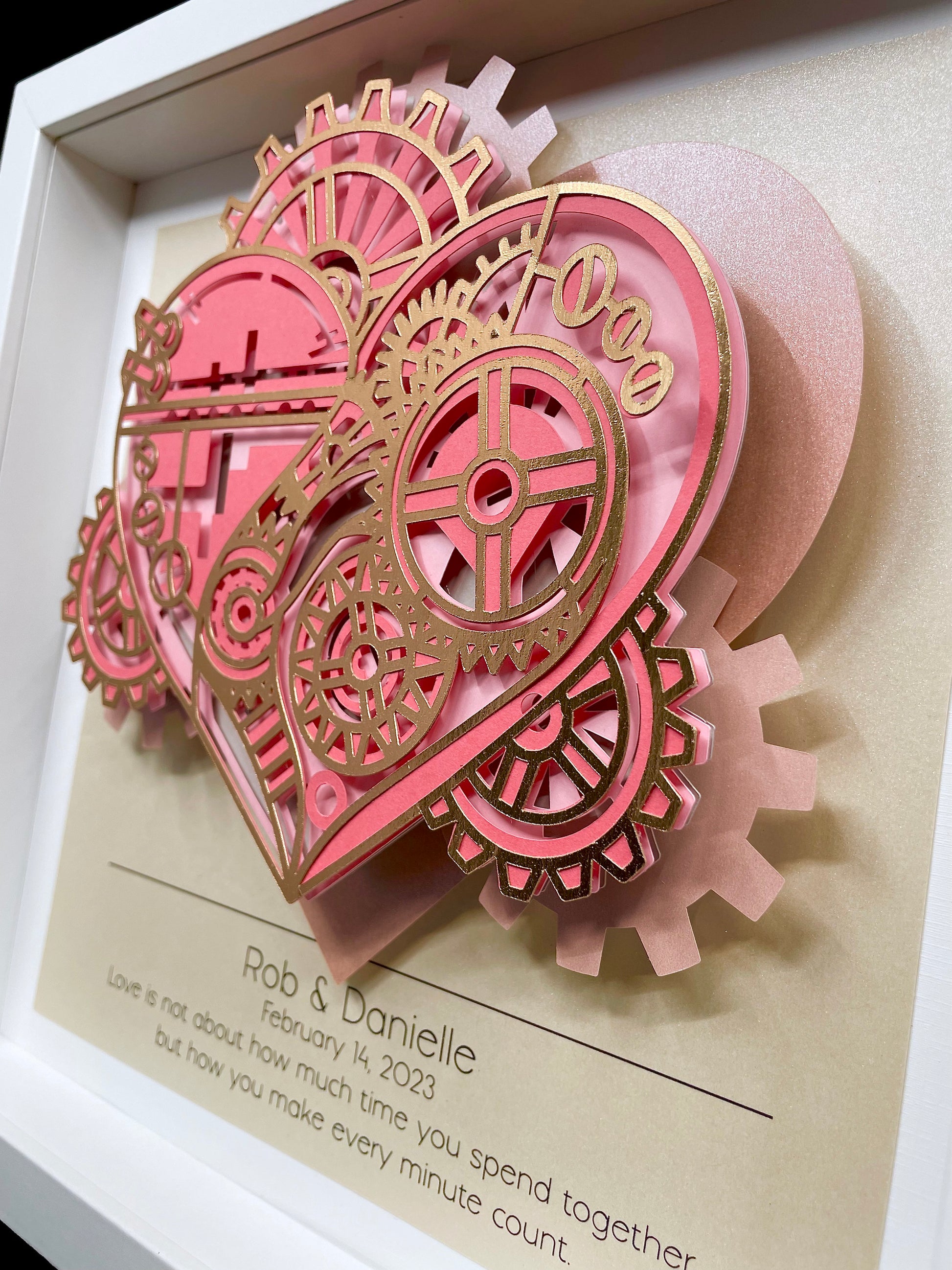 Personalized Valentine's Day Gift, Steampunk Valentine, Valentine Heart, Custom Steampunk Wall Art, Steampunk Wedding, 1st Anniversary Gift